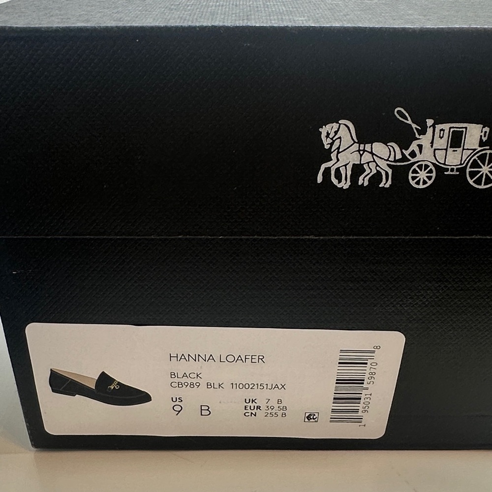 Coach Hannah Black Leather Chain Loafers - Picture 8 of 8